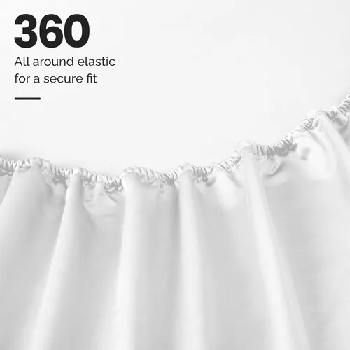 Vista 5 de Superior Juego de sábanas de algodón egipcio, juego de sábanas de algodón egipcio de 1200 hilos tamaño Queen con bolsillo profundo de 18 pulgadas