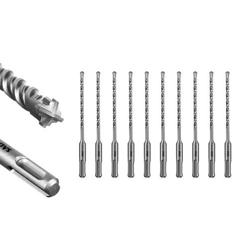 Vista 42 de SALI SDS Plus - Broca de martillo giratorio, 10 piezas de 7/32 x 8 pulgadas, kit de broca de concreto de tipo cruzado, material de carburo de doble