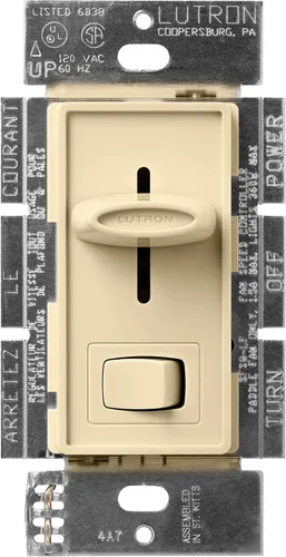 Vista 4 de Lutron SFSQ-LF-AL Skylark Ventilador de 3 velocidades y control de luz, almendra