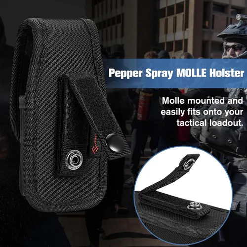 Vista 3 de FINPAC Funda moldeada para aerosol OC/Mace, bolsa de spray de pimienta con solapa superior MK3 MK4 Soporte para recipiente con botón a presión