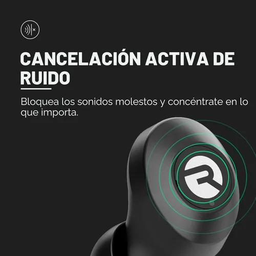 Vista 4 de Raycon Auriculares inalámbricos Bluetooth clásicos para todos los días + micrófono con cancelación activa de ruido, auriculares resistentes al sudor