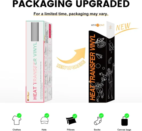 Vista 8 de HTVRONT - Rollos de vinilo HTV de transferencia de calor, de 30,5 cm x 6,1 metros para camisetas, vinilo para planchar para todas las máquinas