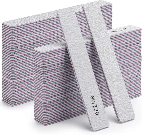 Vista 8 de 25 limas de uñas para uñas acrílicas, grano 80/120, tableros de esmeril de doble cara, limas de uñas, herramientas de manicura profesionales