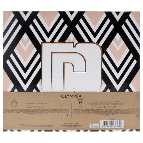 Vista 6 de Paco Rabanne Olympea Edp Spray de 2.7 onzas, loción corporal sensual de 3.4 onzas, conjunto de 2 piezas para mujer, 2