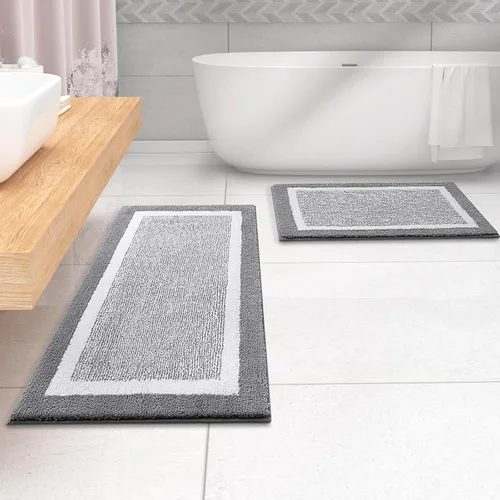 Vista 31 de OLANLY Alfombra de baño de microfibra extrasuave y absorbente, antideslizante, lavable a máquina, de secado rápido, adecuada para suelo de baño