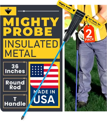 Vista 24 de T&T Tools - Sonda poderosa sonda de metal aislada de 36 pulgadas, varilla redonda de metal de 3/8 pulgadas, diseño resistente para fácil penetración