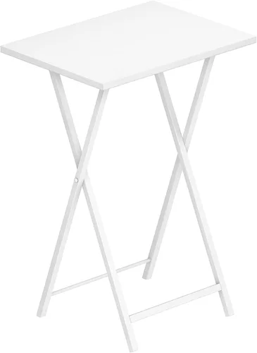 Vista 11 de HOOBRO Mesa plegable para TV, bandeja de TV, mesa estable para aperitivos para espacios pequeños, escritorio portátil junto al sofá, fácil montaje
