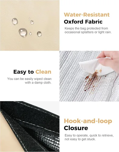 Vista 4 de Fmeida Bolsa de Almuerzo Aislada para Mujeres, Bolsas de Almuerzo Pequeñas de 6.75L con Múltiples Bolsillos, Bolsa Térmica Reutilizable