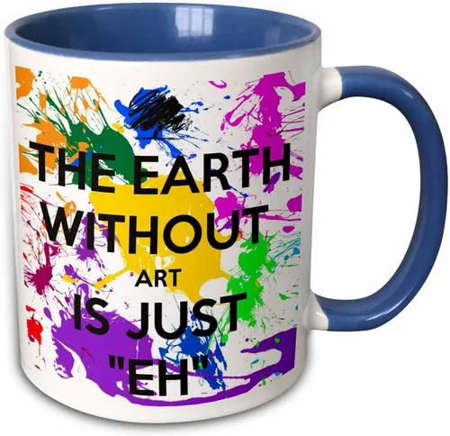 Vista 9 de 3dRose Ceramic The Earth Without Art is just eh - Taza, 1 unidad (paquete de 1), color negro