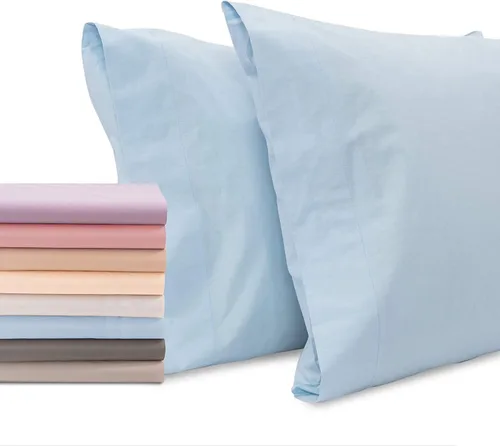 Vista 9 de Superity Linen Fundas de almohada de tamaño estándar, cerramiento abierto, paquete de 2, 100% algodón suave y cómodo, color crema