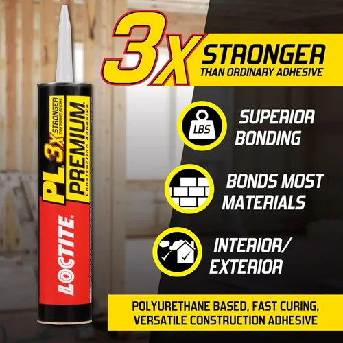 Vista 4 de Loctite PL Adhesivo de construcción de poliuretano premium, cartucho de 10 onzas líquidas, paquete de 12 – Pegamento de construcción versátil