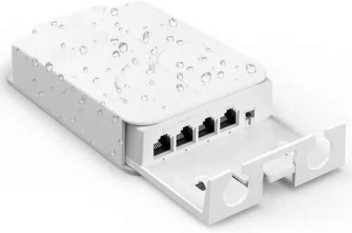 Vista 10 de YuanLey Extensor PoE de 4 puertos con 3 salidas PoE, IEEE 802.3af/at Mini 4 canales repetidor 100Mbps, interruptor de paso a través de montaje