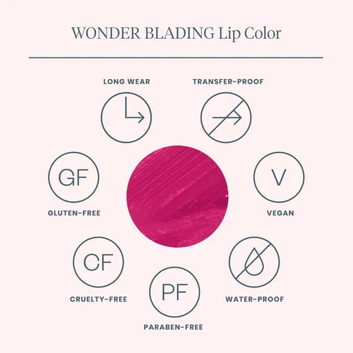 Vista 4 de Wonderskin Wonder Blading - Juego de tintes labiales Peel and Reveal, de larga duración, resistente al agua, no mancha, tinte labial rosa, tinte