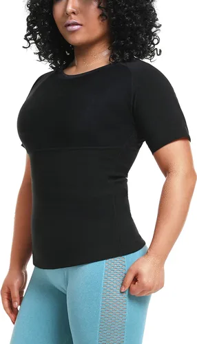 Vista 2 de LMCOB Camiseta deportiva de compresión para mujer para sauna, chaleco de sauna que atrapa el calor para mujer