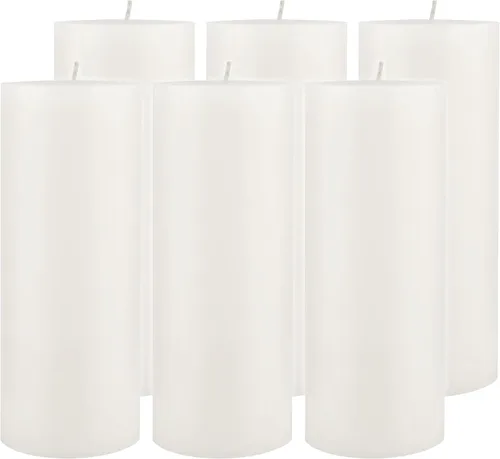 Vista 14 de Stonebriar Velas altas de 3 x 4 pulgadas, 50 horas de duración, sin perfume, de cera plana, color blanco, paquete de 6