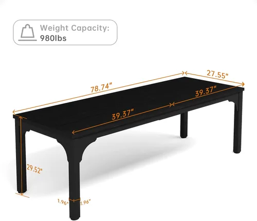 Vista 2 de Mesa de conferencias de 6.56 pies, mesa de seminario rectangular grande súper resistente para 8 personas, mesas largas de negocios, 1 unidad