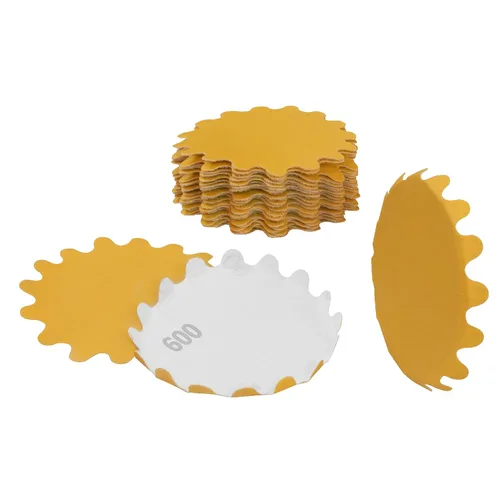 Vista 35 de Disco de lijado ondulado con borde flexible de 1 pulgada de diámetro, grano único, paquete de 25 unidades para lijadoras manuales y lijadoras