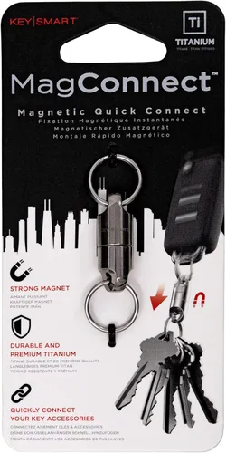 Vista 6 de KeySmart MagConnect Magnetic Quick Release Keychain, Secure Pull-Apart Key Attachment Accessory for Bags, Belt, Car Key Fob
