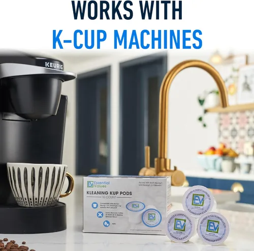 Vista 2 de Essential Values Cápsulas de enjuague compatibles con solución de descalcificación Keurig, paquete de 10 unidades, descalcificadora para máquinas