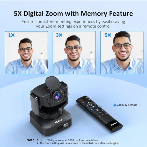 Vista 6 de Cámara PTZ NexiGo 20X Zoom Óptico con Salidas PoE HDMI/3G-SDI/USB/LAN de Transmisión IP, Seguimiento Automático AI para Videoconferencia