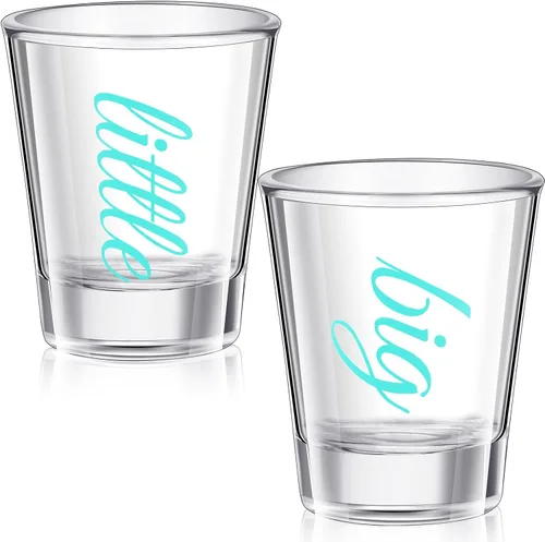 Vista 10 de Lounsweer 2 Piezas Vasos de Chupito de Hermandad Grande Pequeña con Base Gruesa Regalos de Hermandad Grande Pequeña 2 oz Vasos de Chupito de Tequila