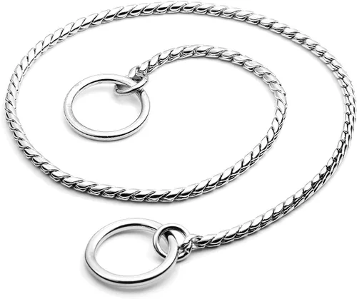 Vista 2 de Collar de cadena de metal para perro, cadena de serpiente para cachorros, collar de cadena deslizante de acero inoxidable para entrenamiento