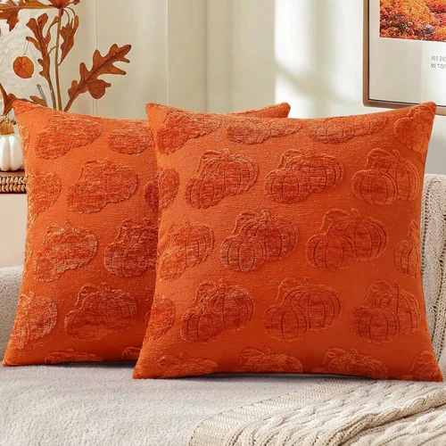 Vista 14 de Farmhouse - Juego de 2 fundas de terciopelo de cojines decorativos con bordes adornados, para sofá o sala de estar.
