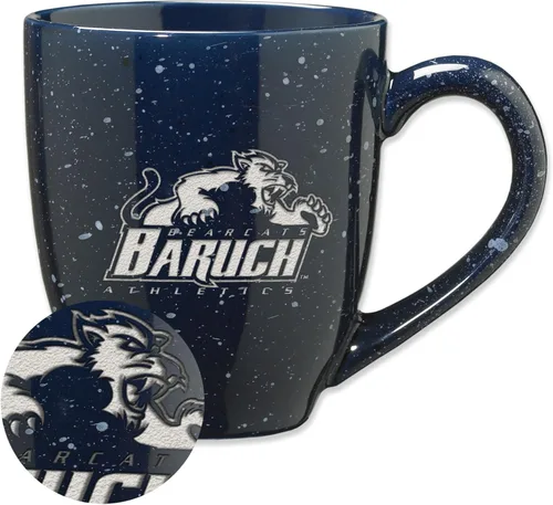 Vista 452 de Rico Industries NCAA Saint Joseph's (PA) Hawks Logo Principal Color Marrón 16 oz Logotipo del Equipo de Color Láser Grabado en Cerámica Moteada Taza