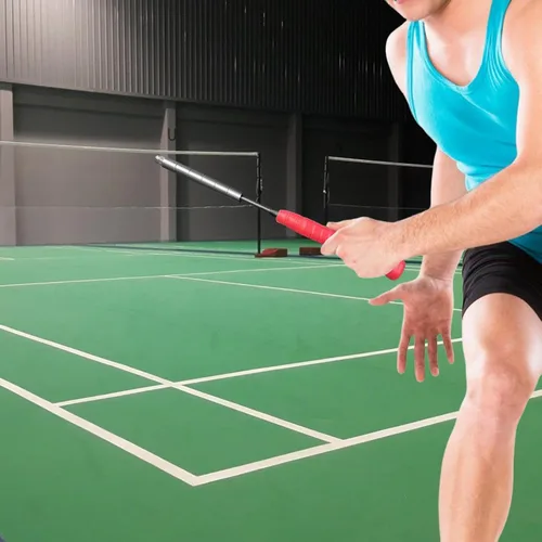 Vista 2 de YIJU Badminton Racket Swing Trainer, Badminton Trainer Pole Training Tool, Racket Training, Badminton Power Enhance Grip for Power Adults
