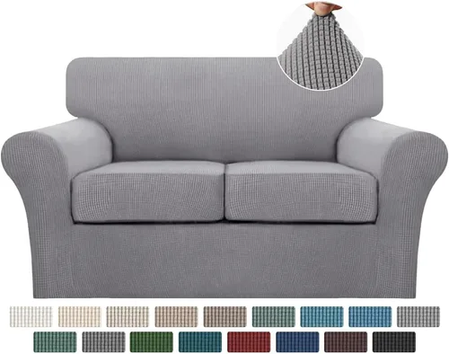 Vista 31 de Fundas de sofá de 4 piezas para sofá de 3 cojines, funda de sofá suave para perros, fundas de sofá lavables con 3 fundas de cojín individuales