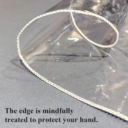 Vista 6 de Protector de mesa transparente ovalado de 54 x 72 pulgadas, mantel de plástico PVC transparente cubierta protectora de vinilo impermeable