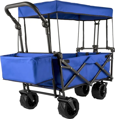 Happbuy - Carro plegable con toldo extraíble, 220 libras, carrito de playa plegable resistente con ruedas grandes