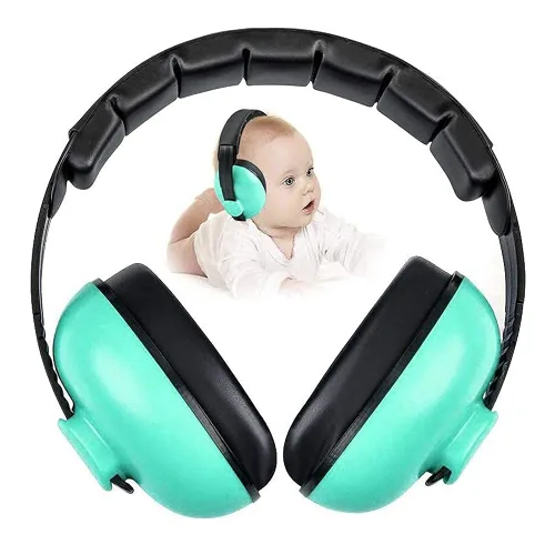 Vista 6 de Auriculares con cancelación de ruido para niños, orejeras de protección auditiva para bebés de 0 a 3 años, niños pequeños, bebés (azul)
