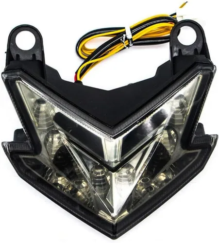 Vista 23 de MZS Luz trasera para motocicleta, intermitente LED integrado con señal de giro, lente verde compatible con Z900 2017-2024 / Z650 2017-2019 / EX 650