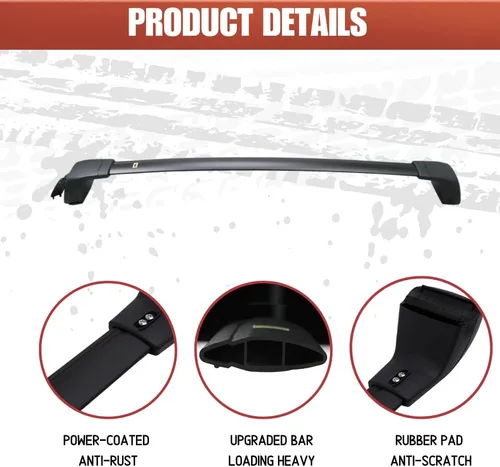 Vista 4 de Barras transversales para portaequipajes para Volvo XC40, XC40 Recharge, 2018-2024 2025 (con riel lateral de fábrica) Accesorios