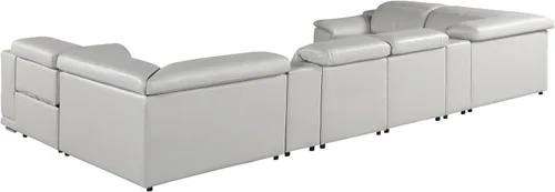 Vista 332 de BlackJack Furniture Venice - Sofá modular de cuero italiano de grano superior de 5 piezas con 3 reclinables eléctricos, reposacabezas ajustable