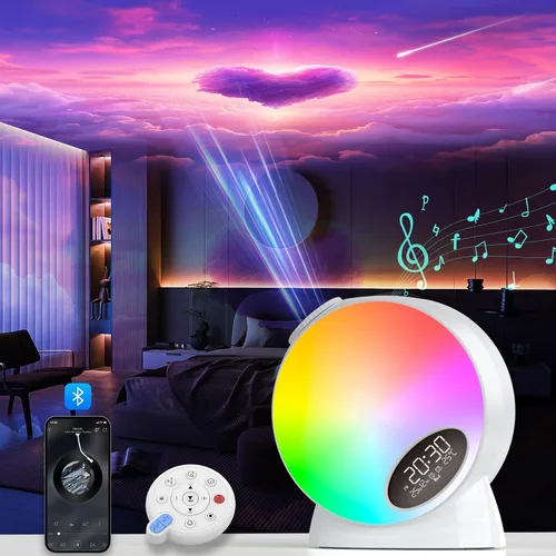 Vista 8 de Proyector de galaxia para dormitorio profesional, proyector de estrellas de planetario HD 13 en 1, luz nocturna de techo con altavoz Bluetooth