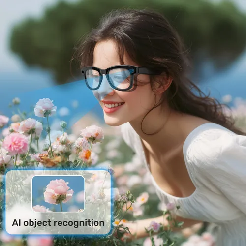 Vista 3 de Lentes inteligentes AI con cámara 4K, gafas de sol de grabación de video Bluetooth, traductor en tiempo real para más de 100 idiomas, asistente