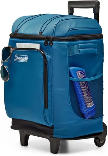 Vista 4 de Coleman 42-Can Soft Rolling Cooler with Wheels, Leak-Proof Portable Insulated Chiller with 12+ Hour Ice Retention, Made with Recycled