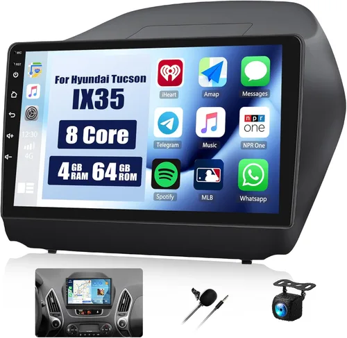 Vista 9 de [4+128GB] Android 15 Car Stereo para Hyundai Tucson IX35 2010-2015 con CarPlay Android Auto, pantalla de 10.1 pulgadas Radio de coche con Bluetooth