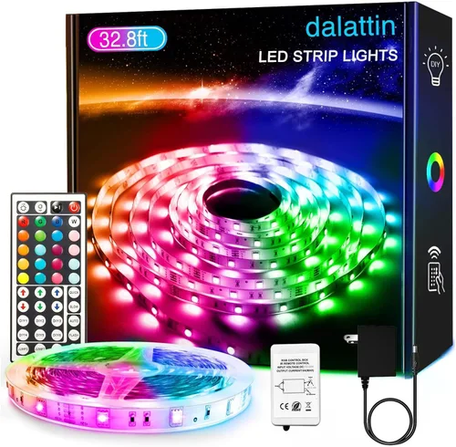 Vista 12 de dalattin Luces LED para dormitorio de 400 pies, tira de luces LED inteligentes con control remoto de aplicación, tiras de luz LED RGB, tira de luces