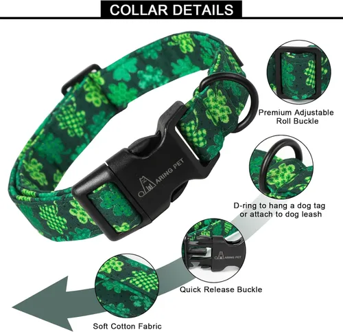 Vista 139 de Aring Pet Collar de algodón, ligero y ajustable, con hebilla de liberación rápida para perros pequeños, medianos y grandes, para cachorros, XS