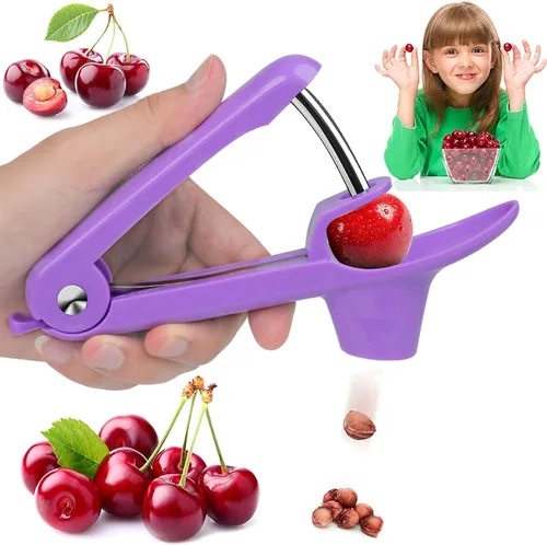 Vista 8 de Picadora de cerezas, herramienta para deshuesar de oliva, removedor de herramientas para deshuesar cereza, removedor de núcleo de pozo de frutas