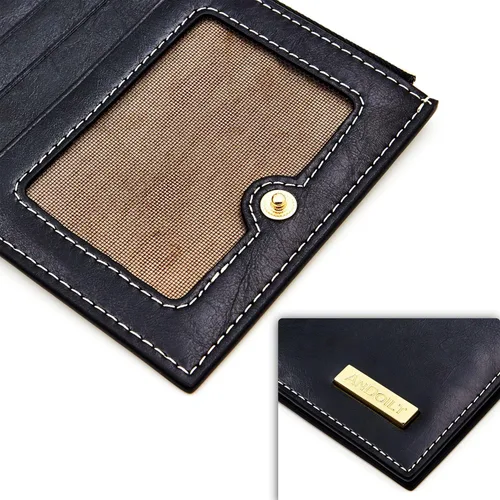 Vista 5 de ANDOILT - Cartera de cuero genuino para mujer con bloqueo RFID para tarjeta de crédito con cremallera