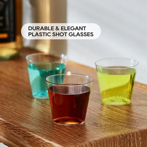 Vista 4 de Paquete de 500 vasos de plástico de 2 onzas, vasos desechables, vasos de degustación de vino, vaso pequeño de plástico para whisky, degustación