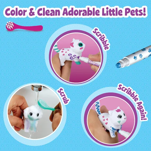 Vista 7 de Crayola Scribble Scrubbie Pet Tattoo Shop, Toy Pet Playset, regalo para niños, edad 3, 4, 5, 6