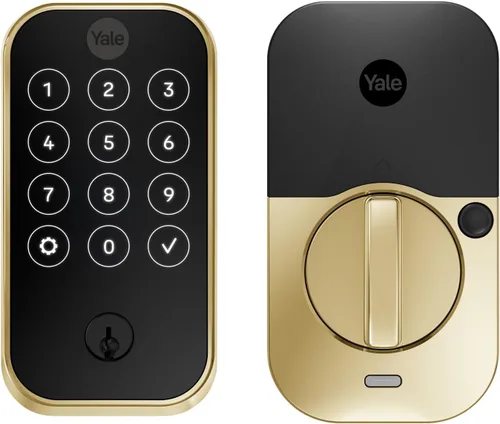 Vista 28 de Yale Security Home Assure Lock 2 Cerrojo de seguridad de doble perno, cerradura de puerta de entrada sin llave en antelina negra con teclado táctil
