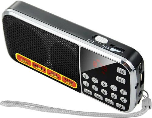 Radios Pequeños Portátiles AM FM, Radio con Batería de Gran Capacidad Recargable, Ranura para Tarjeta TF Micro SD y USB, Reproducción MP3, Botones