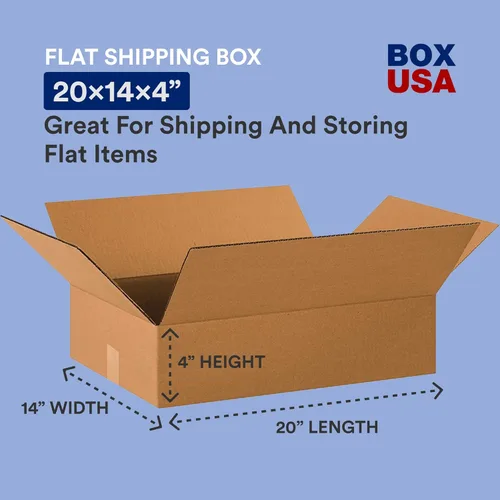 Vista 2 de Selecciona un tamaño: Caja de EE. UU., cajas planas., Kraft, 25