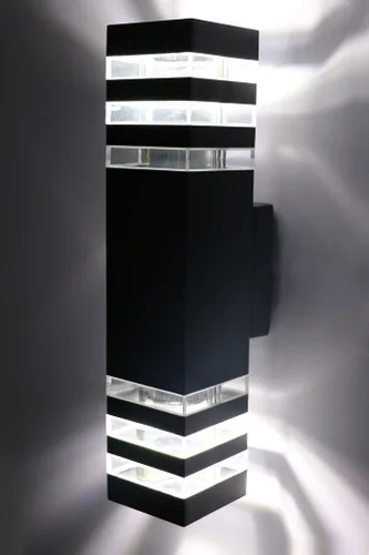 Vista 4 de 6W LED al aire libre impermeable montado en la pared luz E27 bulbo arriba/abajo lámpara accesorio blanco puro